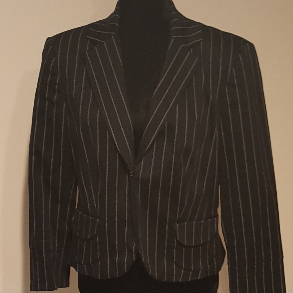 Worthington Pinstripe Black Blazer 12